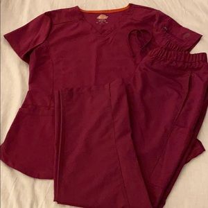 Purple scrub top and bottoms